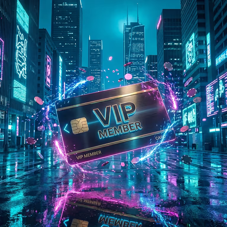 VIP-Mitgliedskarte des CandiCabz Casino Treueprogramms mit exklusiven Vorteilen.